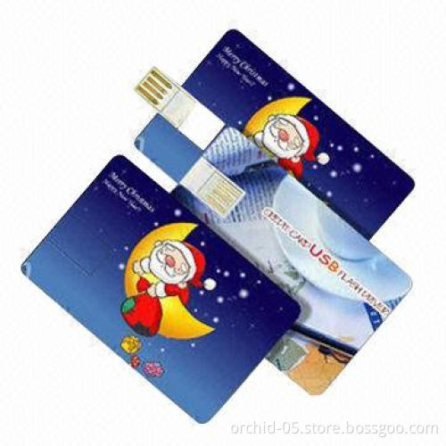Promotional Credit Card-designed USB Flash Drive with 1,100 to 8.000Kbps Reading Speed